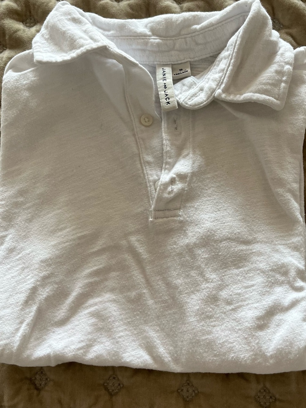 Janie and Jack White Kids Polo with Classic Collar